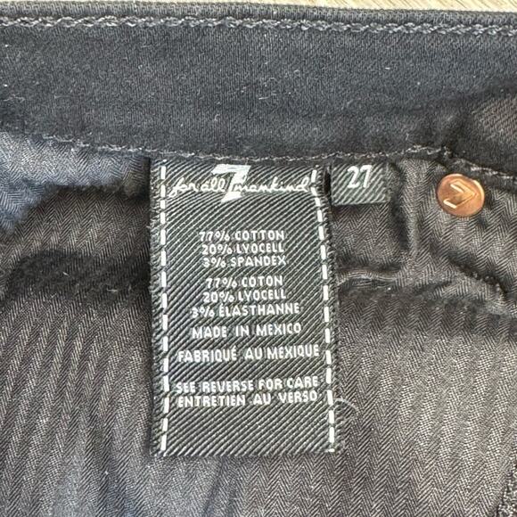 7 FOR ALL MANKIND Women’s Black Raw Hem Denim Jean Shorts - Picture 3 of 9